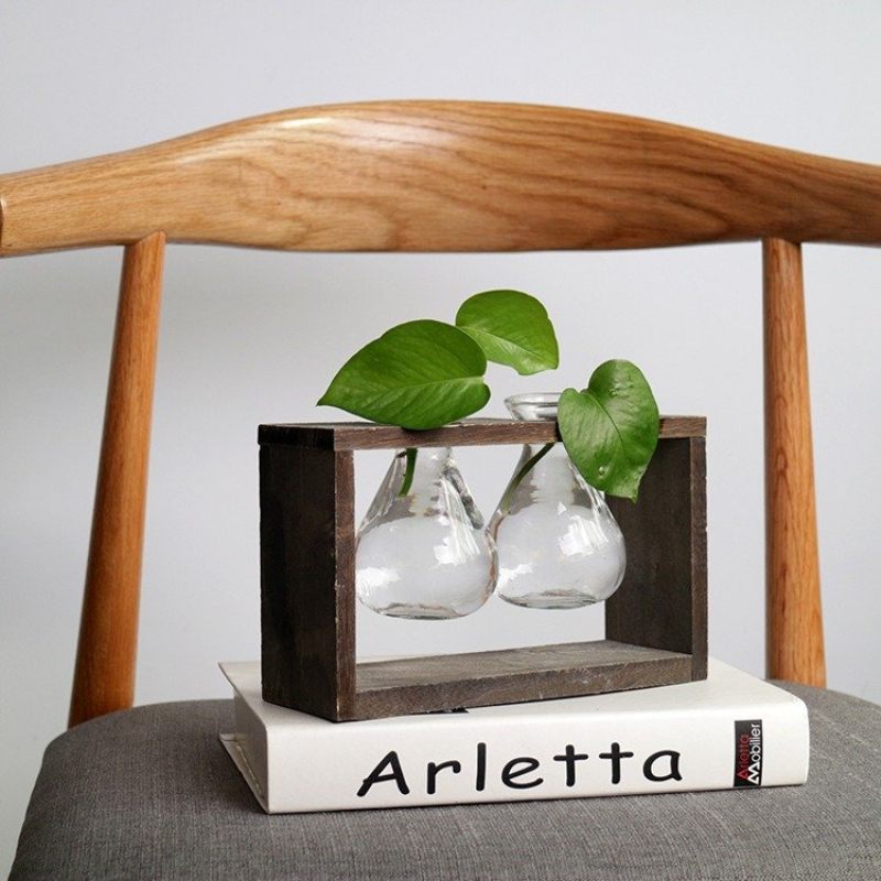 Kreatív Egyszerű Stílusú Üveg Fa Növényváza Otthoni Dekorációs Ültetőgép
