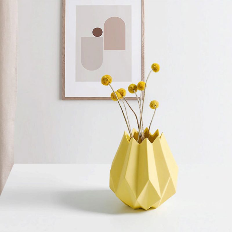 Kreatív Origami Váza Kerámia Kis Vetőedény Otthoni Irodai Asztali Dekoráció
