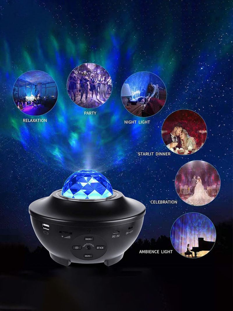 Led Romantikus Színes Csillagos Égbolt Galaxy Projektor Éjszakai Fény Usb Távirányító Tündér Neon Vetítőlámpa Dekoráció