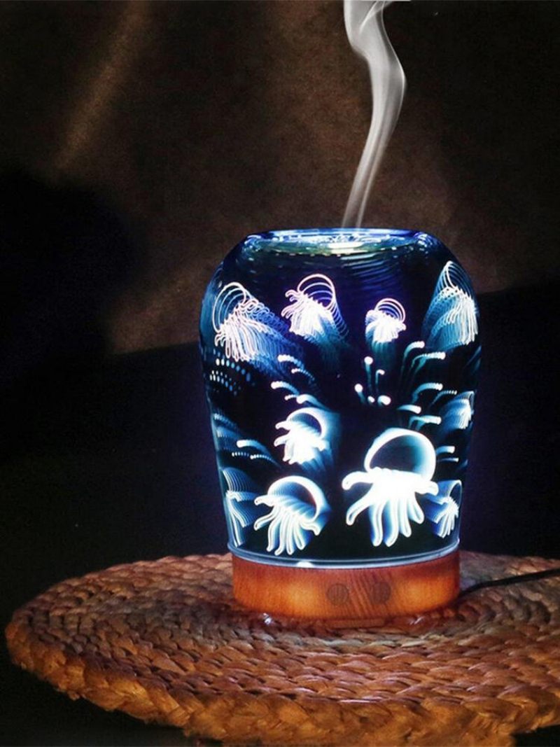 Medúza Stílusú 3d Párásító Aromaterápiás Lámpaüveg Diffúzor Színváltó Éjszakai Fény