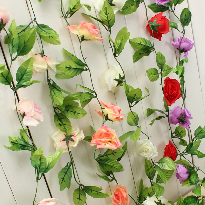 Művirágok Rózsafüzér Selyemvirágok Szőlő Hamis Levélparti Kerti Esküvői Lakberendezés