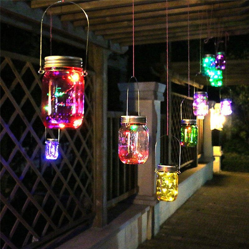 Napenergiával Működő 2m 20 Led-es Befőttesüveg Fedél Fairy String Light Vezetékes Lámpa Kerti Dekorációhoz