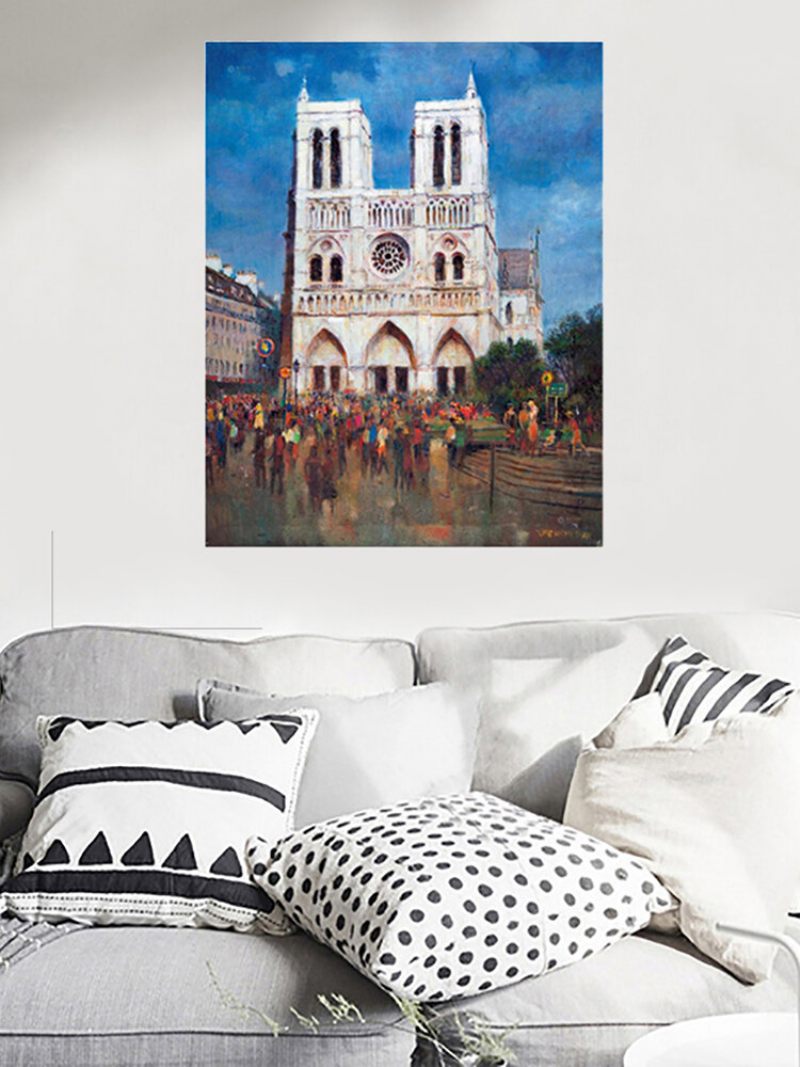 Paris Architecture Dekoratív Festmény Vászon Függőfestmény Otthoni Nappali Dekorációhoz