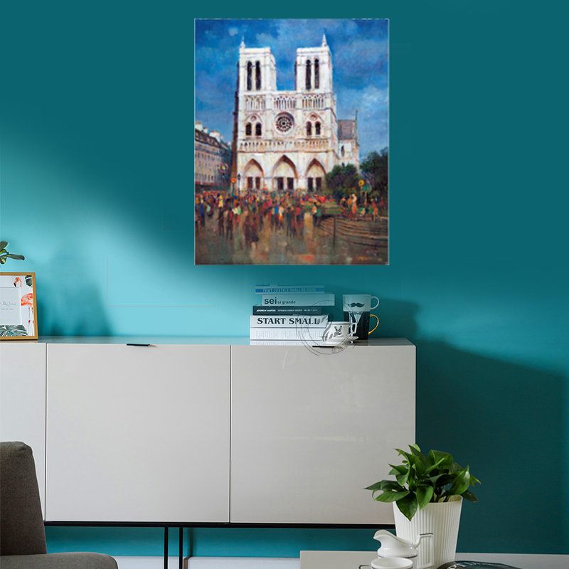 Paris Architecture Dekoratív Festmény Vászon Függőfestmény Otthoni Nappali Dekorációhoz