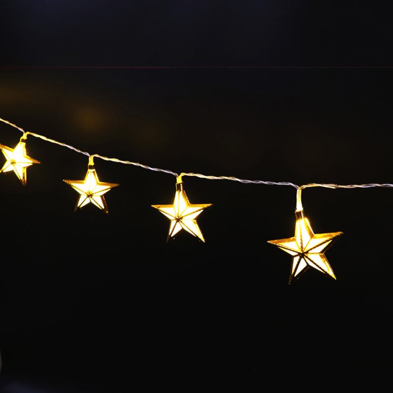 Ramadan Light Star Shape String Romantic Bling Színes Függőlámpa Ajándék Lakberendezéshez
