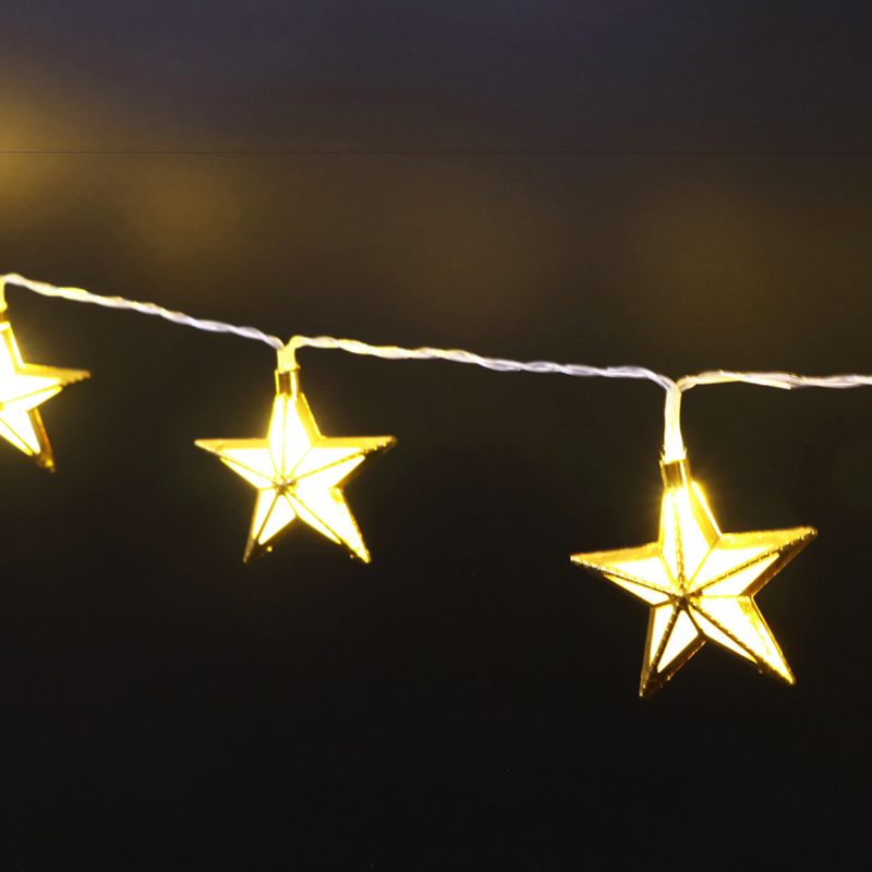 Ramadan Light Star Shape String Romantic Bling Színes Függőlámpa Ajándék Lakberendezéshez