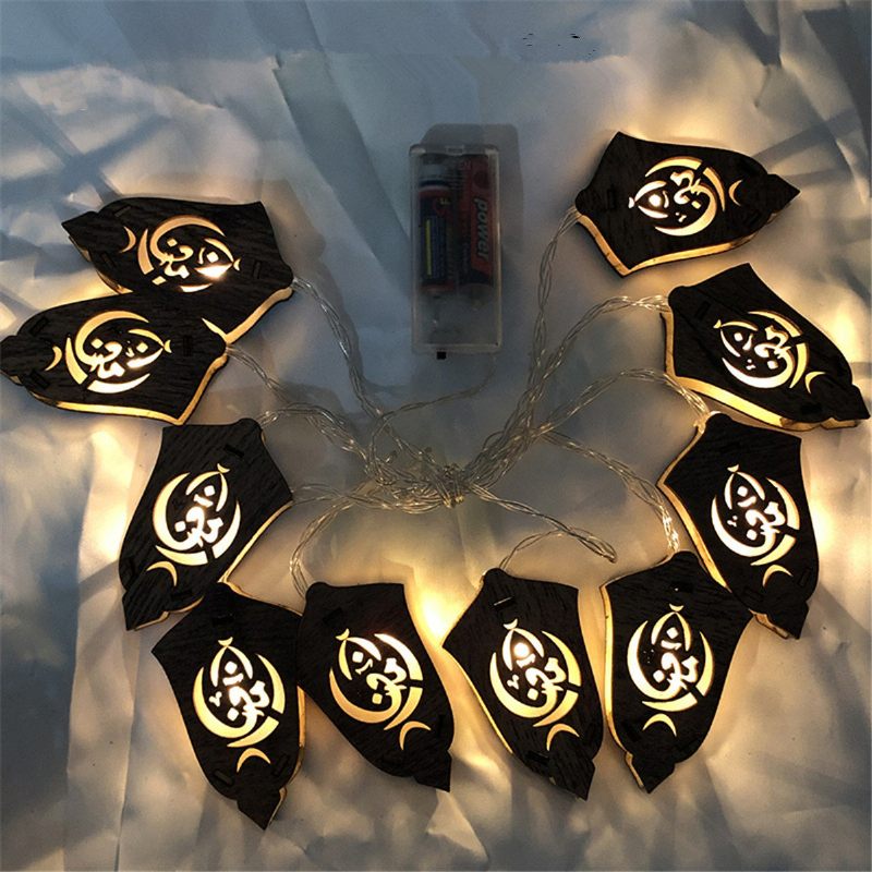 Ramadan String Light Eid Mubarak Iszlám Lámpa Dekoráció Mecset Eid Party Kellékek