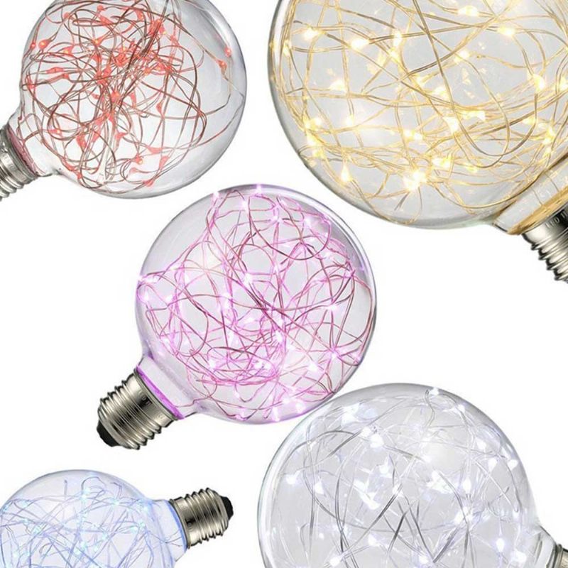 Réz Huzal Lámpa Led Dekoratív Világítás Üveg Vintage Réz Huzalos Led Lámpák