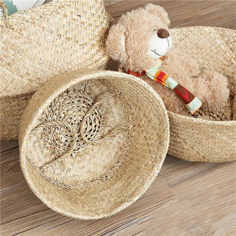 Seagrass Belly Basket Tároló Mosoda Home Panier Boule Natural Sea Grass