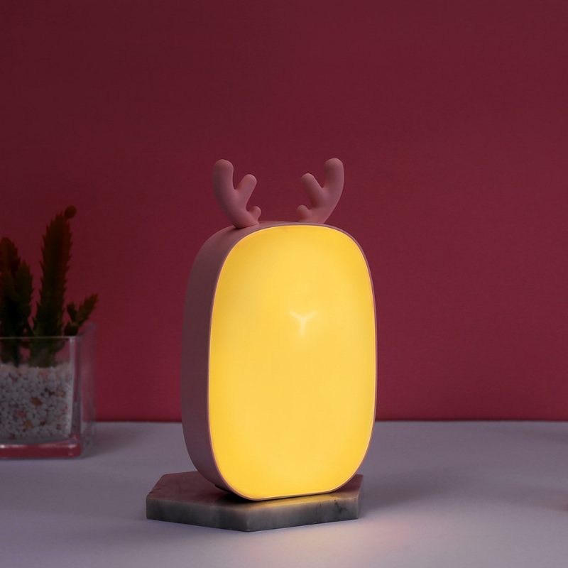Szarvas Többfunkciós Asztali Lámpa Mobil Tápellátással Hordozható Usb Éjszakai Lámpával Rajzfilm Ágy Led