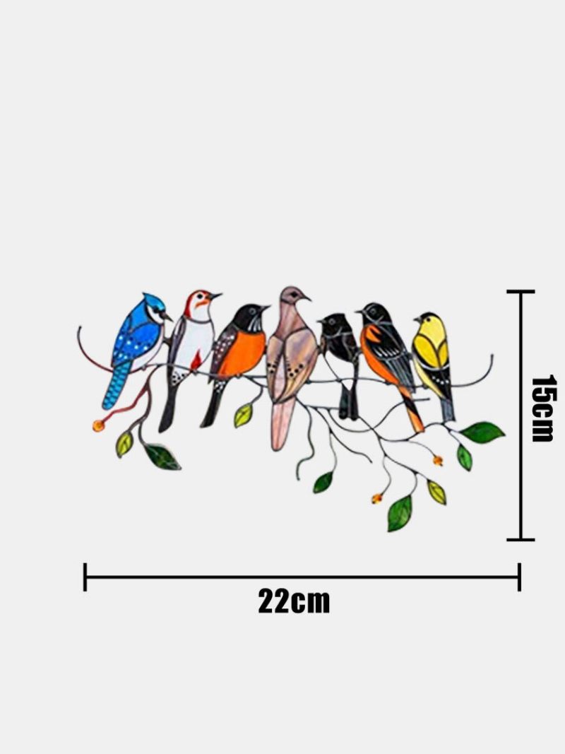 Színes Több Madár Üvegablak Falmatricák Rajzfilm Alakú Aranyos Ajándék Háttérkép Lakberendezés