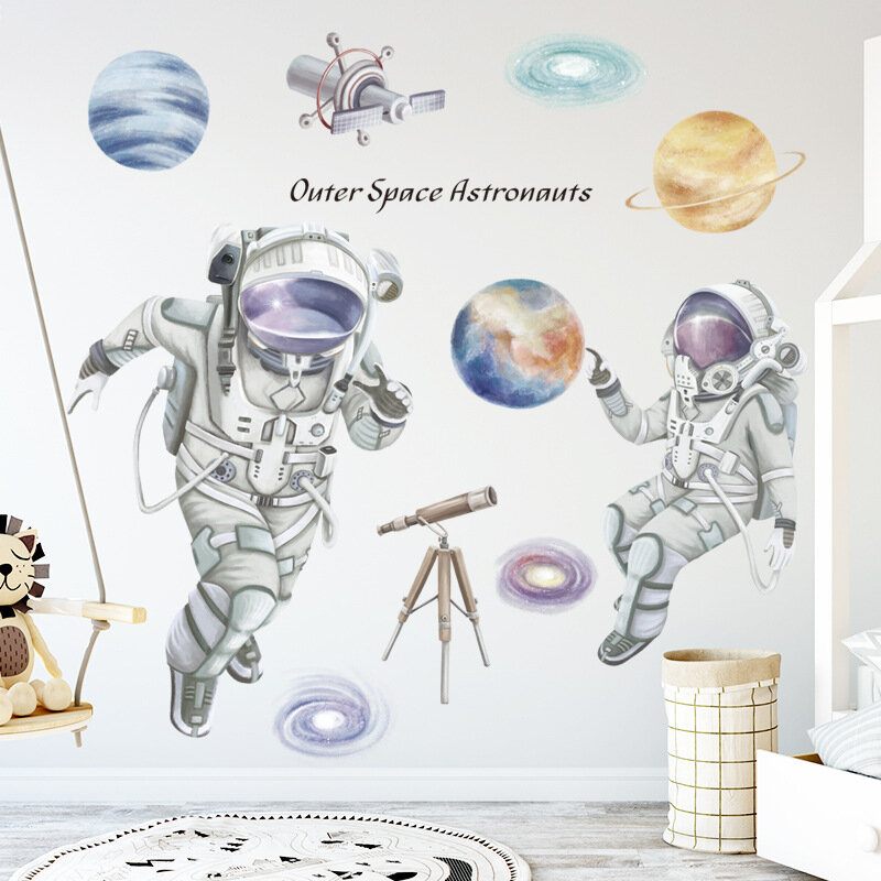Tértéma Űrhajós Falmatrica Hálóterem Nappali Fali Dekoráció Öntapadó Hálószoba 3d