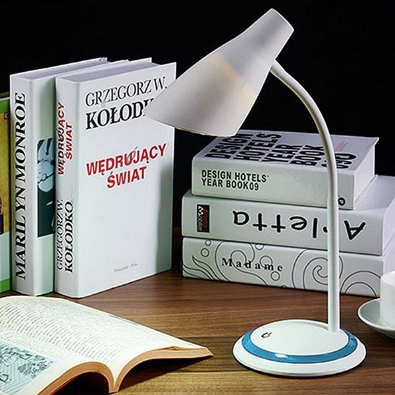 Tömör Stílusú Tölthető Usb Asztali Lámpa Rugalmas Olvasólámpa Dekoratív