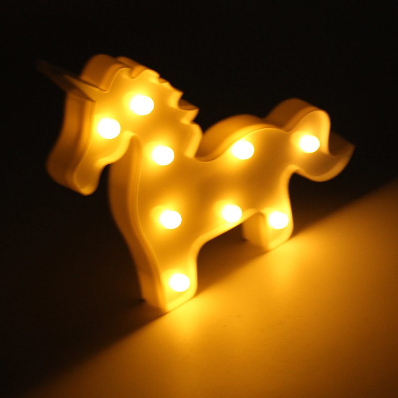 Unicorn Led Éjszakai Lámpa Akkumulátoros Baba Gyerekek Hálószoba Nappali Lakberendezés