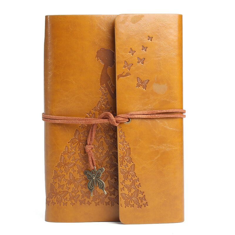 Valódi Bőrkötésű Kézzel Készített Jegyzettömb Vintage Stílusú Laza Leveles Naplófüzet