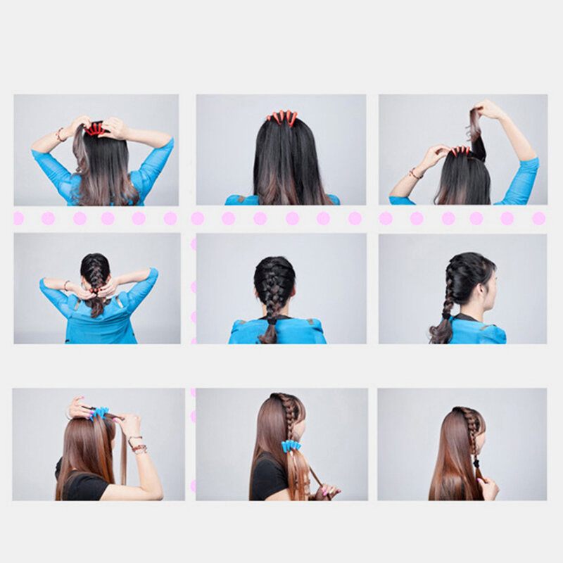 3 Színű Five Fingers Design Női Hajfonó Eszköz Twist Hair Braider Formázó Barkács Kiegészítő