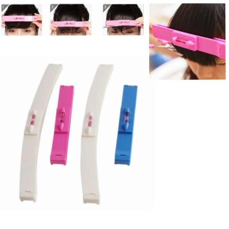 Hair Bang Ruler Cute Trimmer Fringe Cut Tool Clipper Comb Guide Pink Blue