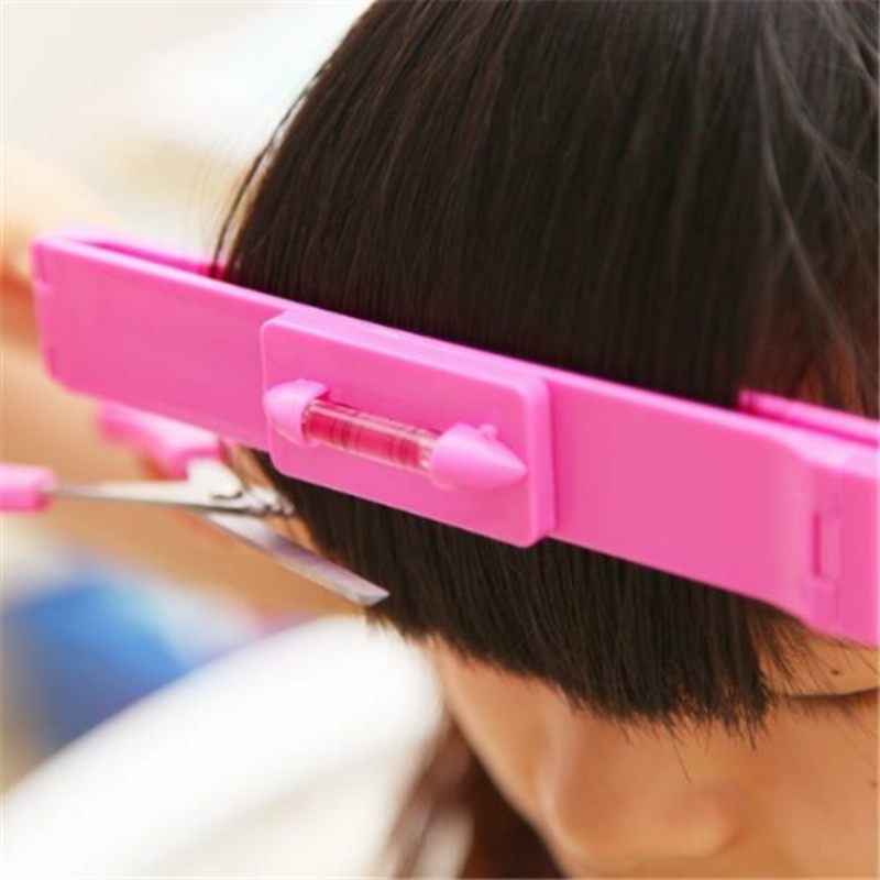 Hair Bang Ruler Cute Trimmer Fringe Cut Tool Clipper Comb Guide Pink Blue