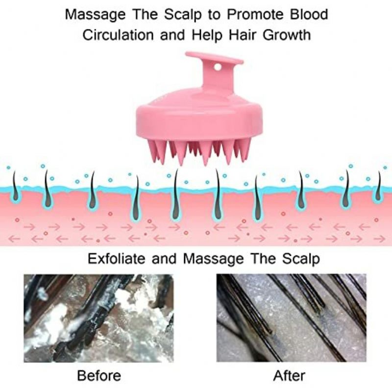 Haj Fejbőr Masszírozó Sampon Kefe Fej Masszázs Korpásodás Eltávolítása Hajnövekedés Elősegítése