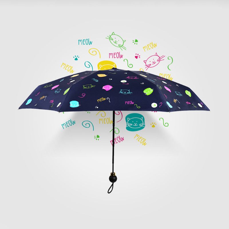 Kiváló Minőségű Nap És Eső 5 Összecsukható Esernyő Új Stílusú Kis Méretű Fekete Vinil Napernyő Aranyos Hölgy Utazó Lányoknak