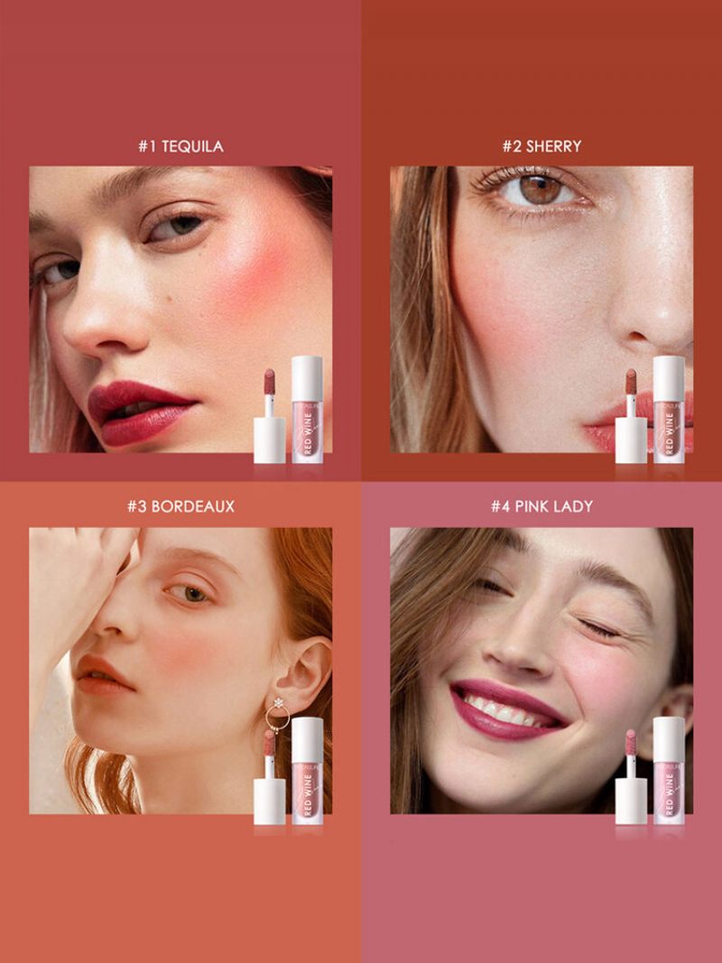 Folyékony Arcpirosító Kontúr Smink Matt Hosszantartó Brightening Rouge Blush