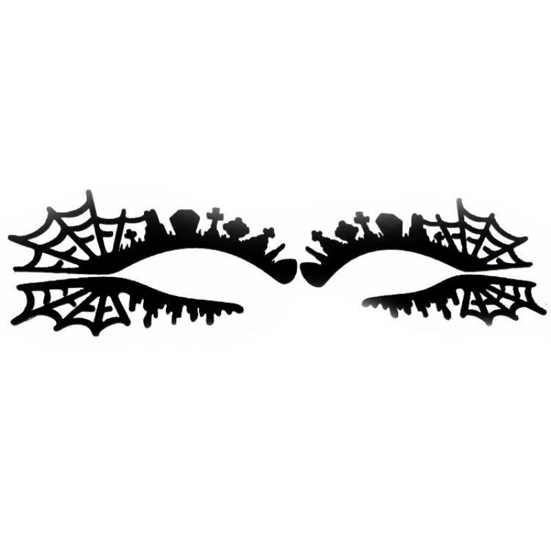 Halloween Artistic Eye Matricák Pókháló Hollow Out Paper Cutting Smink Szemceruza Maszk