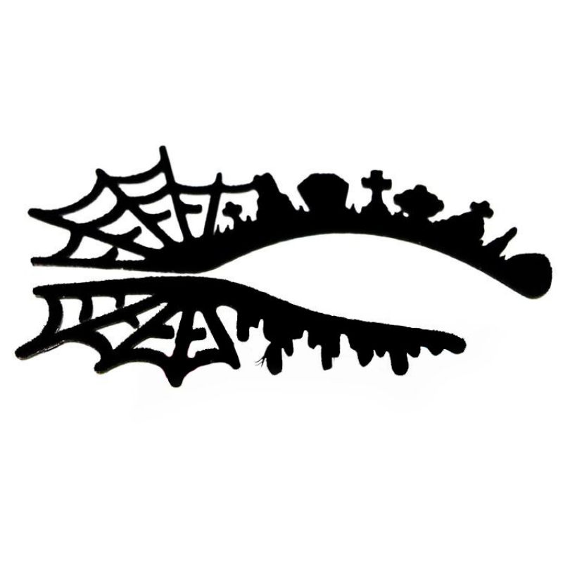 Halloween Artistic Eye Matricák Pókháló Hollow Out Paper Cutting Smink Szemceruza Maszk