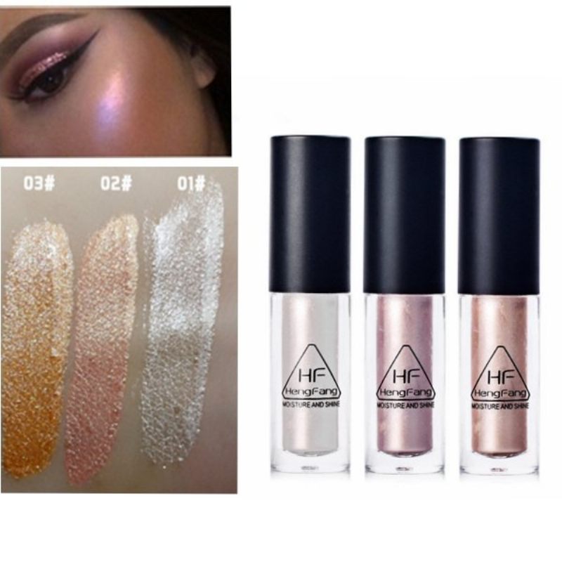 Highlighter Folyékony Smink Ragyogó Pigmentek Arany Csillogó Arckontúr 3 Színben