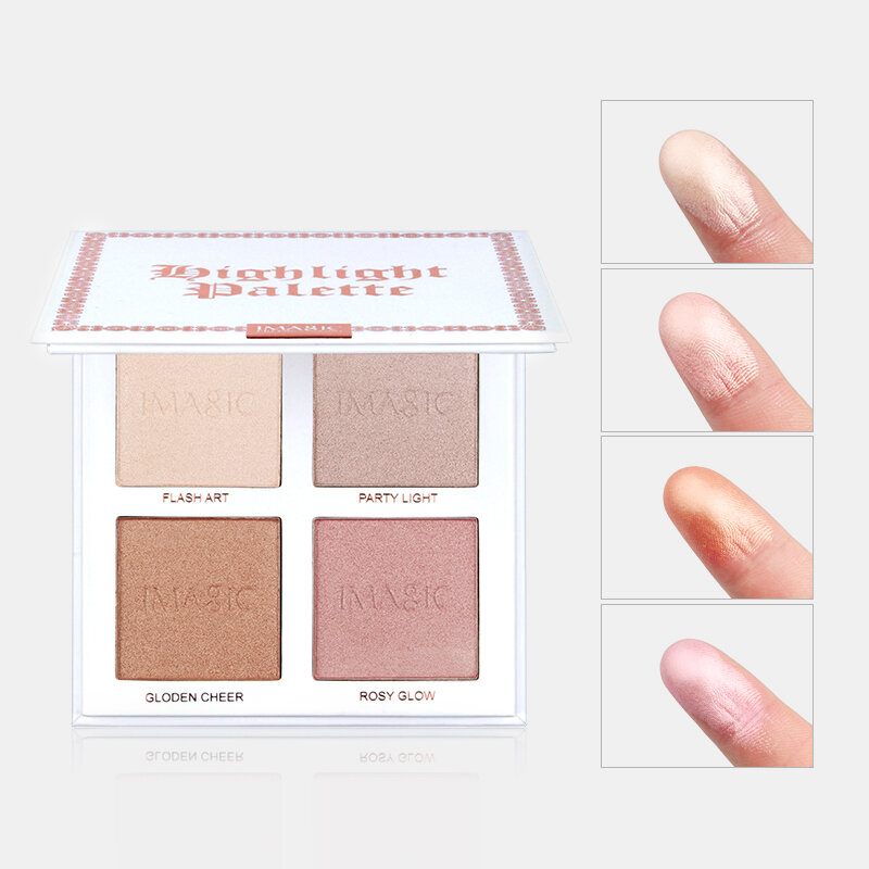 Imagic 4colors Highlighter Powder Palette Shimmer Contouring Highlight Face Bronzer Sminkpúder