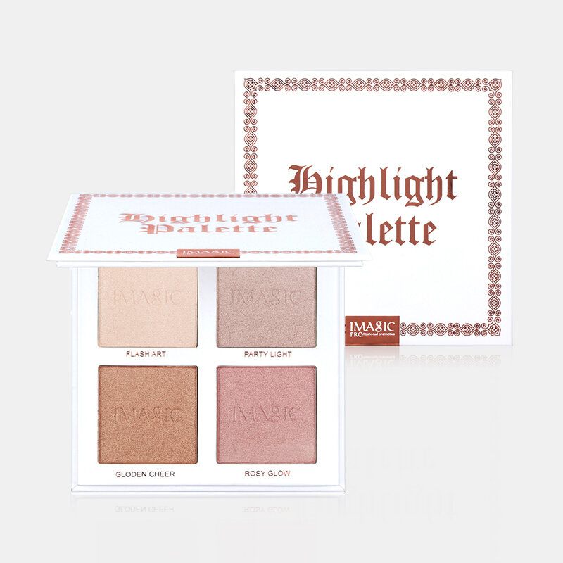 Imagic 4colors Highlighter Powder Palette Shimmer Contouring Highlight Face Bronzer Sminkpúder