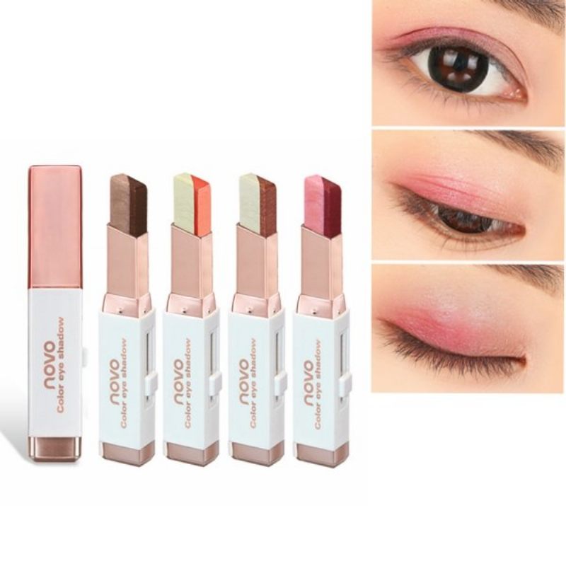 Novo Double Color Eye Shadow Stick Gradient Colors Smink Pearl Szemhéjfesték Toll 6 Szín