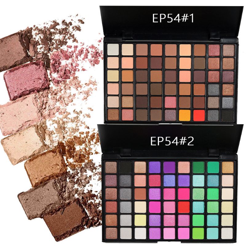 Popfeel 54 Colors Eye Shadow Shimmer Glitter Vízálló Natural Matte Szemhéjpúder Paletta