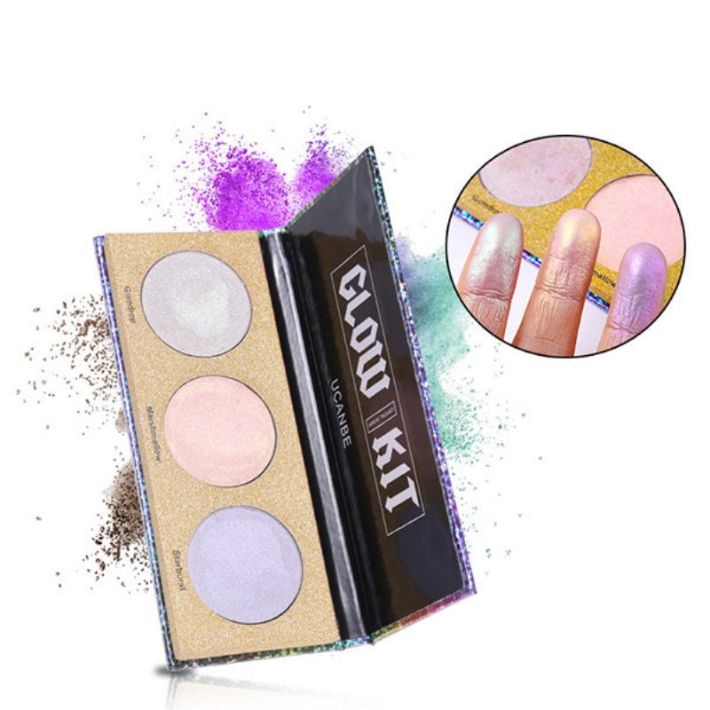 Ucanbe Chameleon Highlighter Smink Paletta Shimmer Hologhaphic Kiemelő Bronzos Ragyogó Készlet Kozmetika