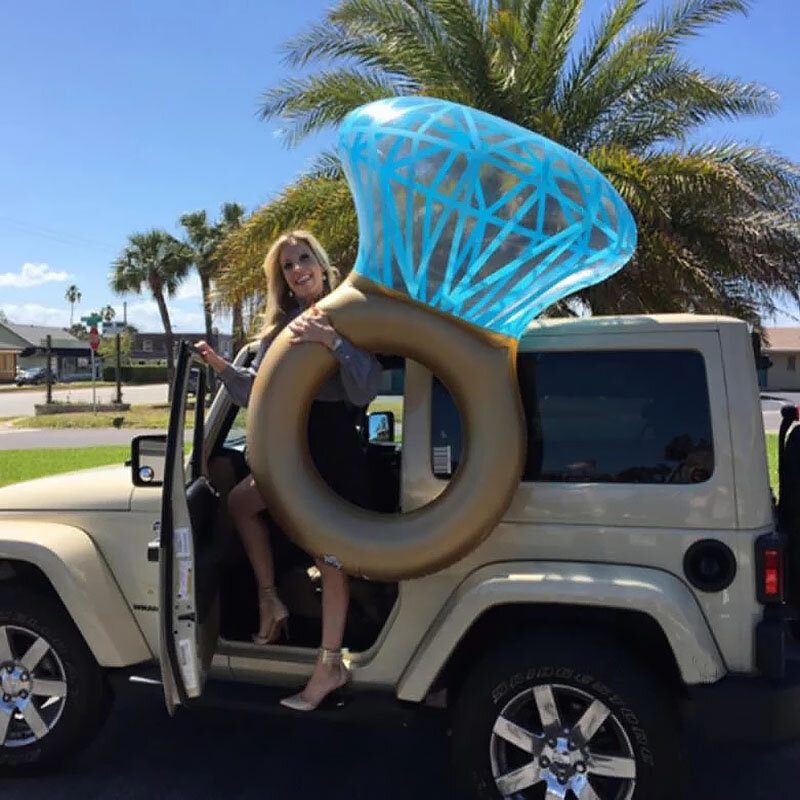 Fényes Gyémánt Gyűrű Úszógyűrű Felfújható Úszó Hawaii Felnőtt Gyerek Medencejáték Nyári Strandparti Dekoráció Úszómatrac Ajándék