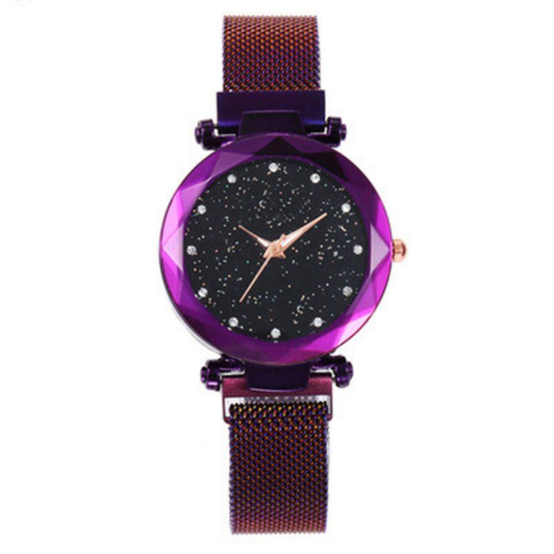 Mágneses Lazy Quartz Watch Határokon Átnyúló Akciós Starry Star Rhinestone Vibrato Sky