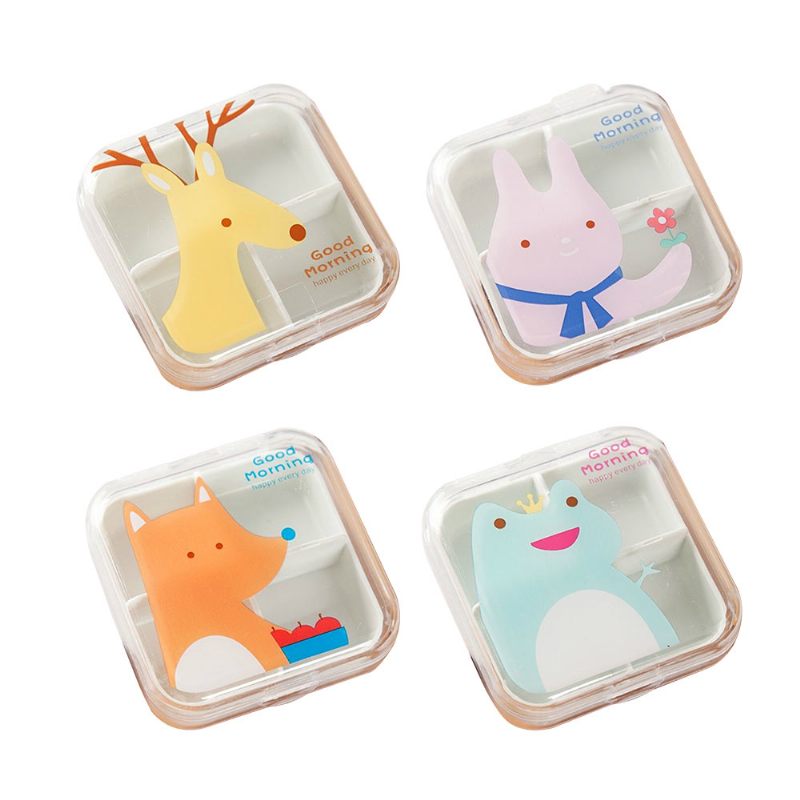 Cartoon Animal Cute Pill Box Legjobb Utazási Tabletta Tartály Napi Használatra 4 Rács