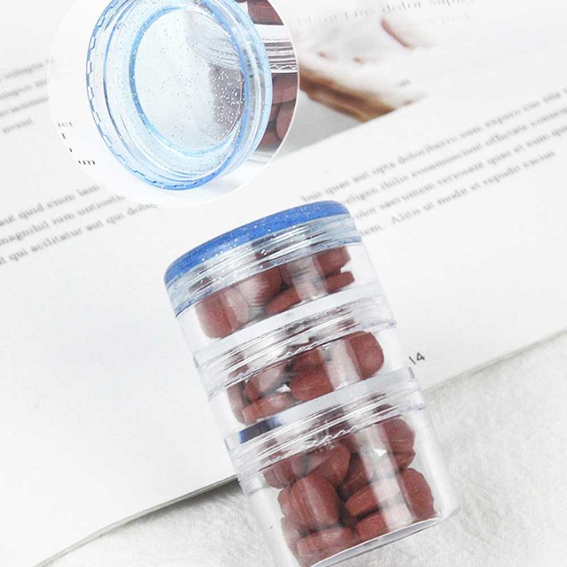 Clear Stacking Pill Organizer Multifunkcionális Élelmiszer-fehérje Por Gyógyszer Palack