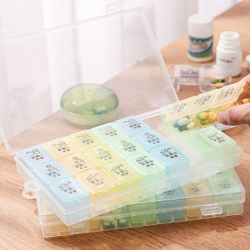 Heti Clear Pill Organizer Nagy Kerek Utazási Gyógyszeres Emlékeztető 7 Rekesszel