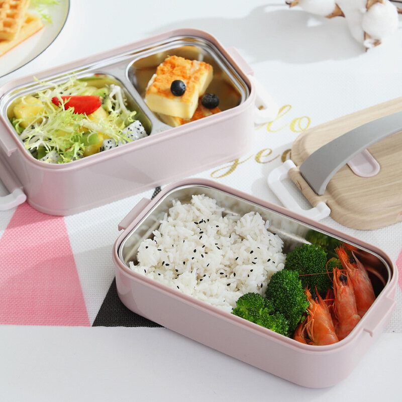 1.6 Literes Nordic Style Bento Box Rozsdamentes Acél Ebédlődoboz Hordozható Szivárgásmentes Sértett Konzerváló Doboz