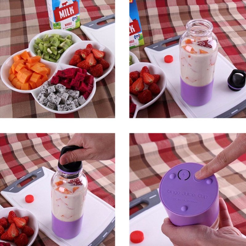 500 Ml-es Hordozható Facsaró Csésze Usb Újratölthető Elektromos Automata Bingó Zöldségekhez Gyümölcsléfőző