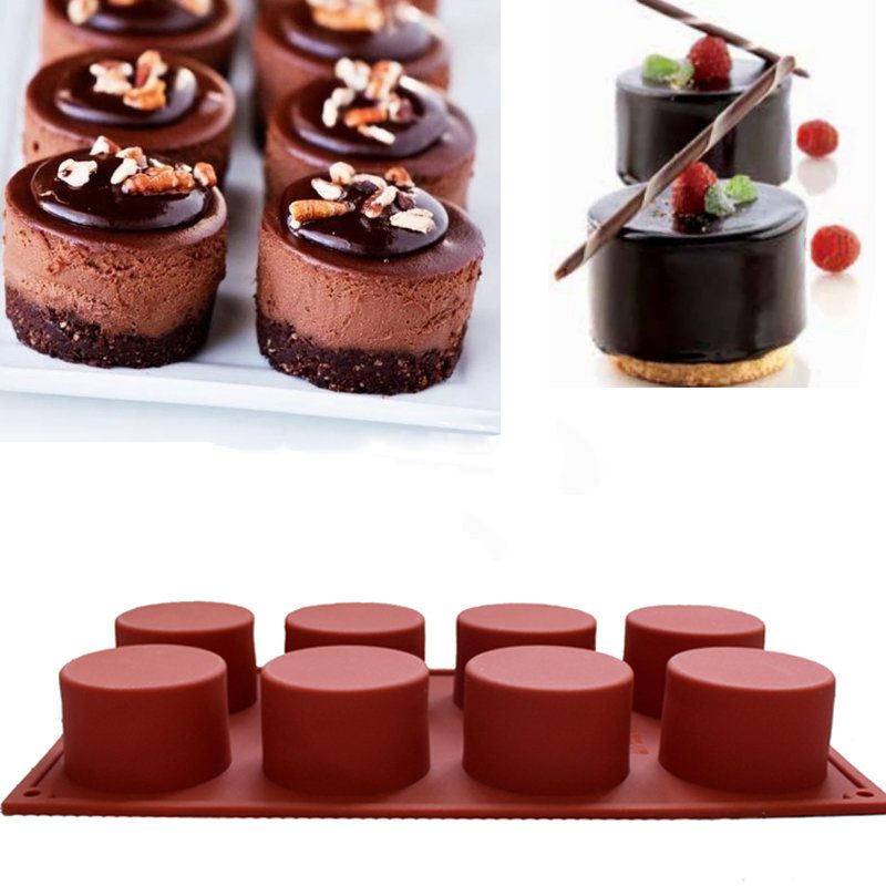 8 Lyukú Kerek Szilikon Tortaforma 3d Csokoládé Cukorka Puding Jégforma Fondant Tésztaforma