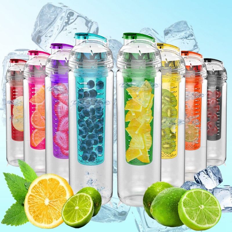 800 Ml-es Infuser Vizes Palackok Kerékpározás Sport Edzés Gyümölcs Infúzió Bpa Mentes