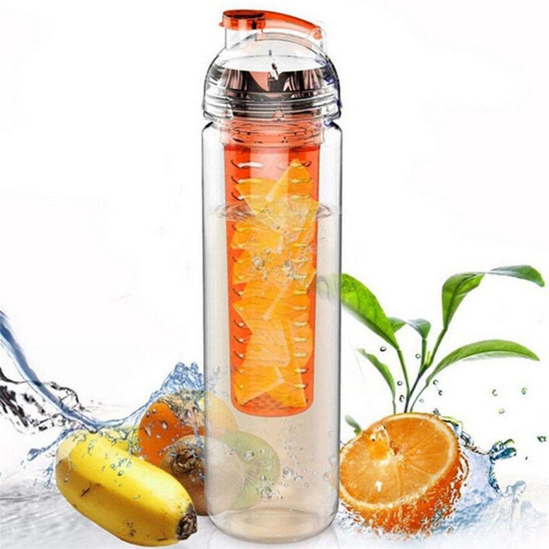 800 Ml-es Infuser Vizes Palackok Kerékpározás Sport Edzés Gyümölcs Infúzió Bpa Mentes