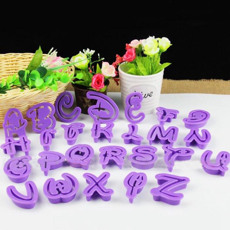 Alphabet Letter Cookies Dombornyomó Vágók Tortadíszítő Fondant Sugarcraft Eszköz
