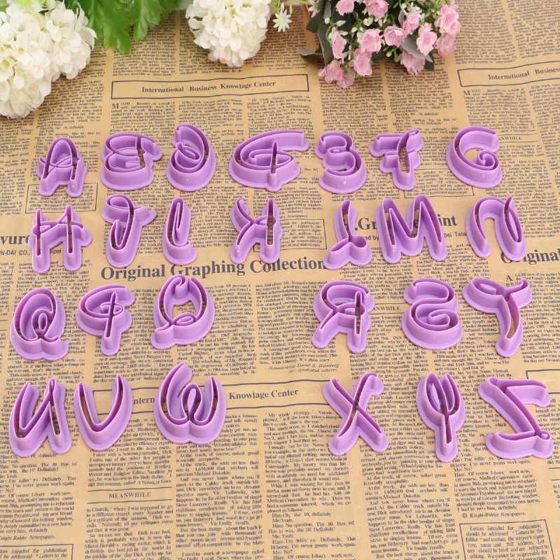 Alphabet Letter Cookies Dombornyomó Vágók Tortadíszítő Fondant Sugarcraft Eszköz