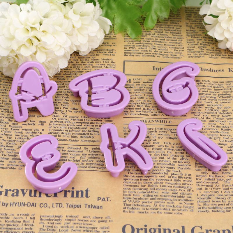 Alphabet Letter Cookies Dombornyomó Vágók Tortadíszítő Fondant Sugarcraft Eszköz