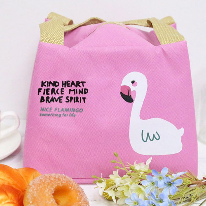 Flamingo Insulation Lunch Box Bag Bevásárló Tote Bag Momy Bag