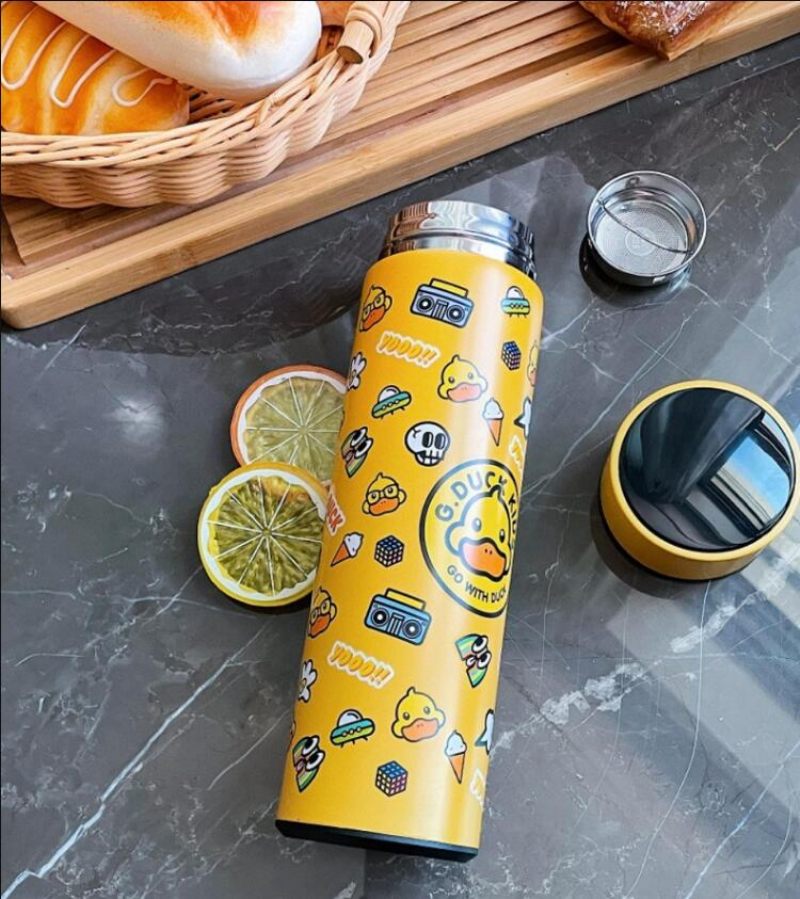 G.duck Little Yellow Duck Smart Thermos Cup Kreatív Hőmérséklet-kijelző Vízpohár Üzleti Rozsdamentes Acél Pohár