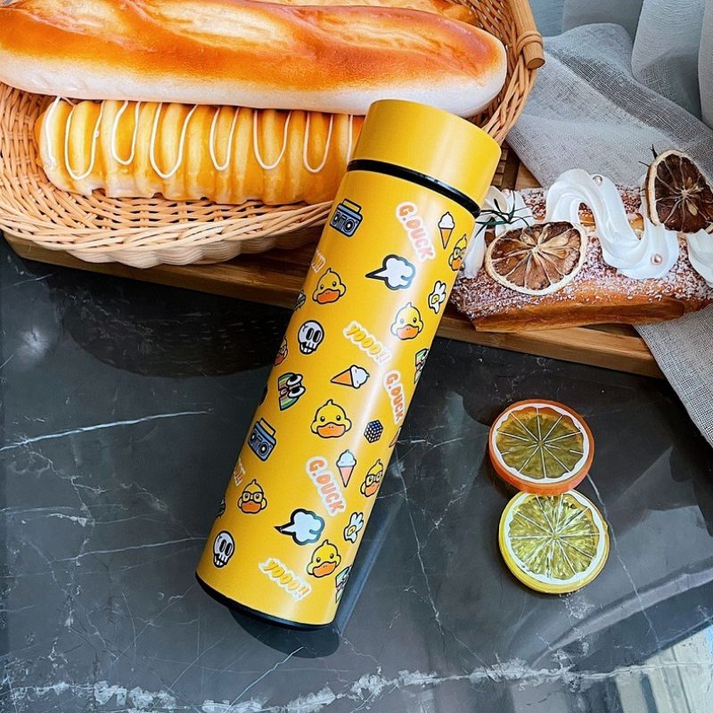 G.duck Little Yellow Duck Smart Thermos Cup Kreatív Hőmérséklet-kijelző Vízpohár Üzleti Rozsdamentes Acél Pohár