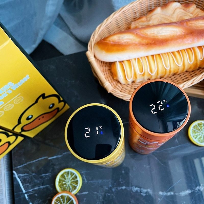 G.duck Little Yellow Duck Smart Thermos Cup Kreatív Hőmérséklet-kijelző Vízpohár Üzleti Rozsdamentes Acél Pohár
